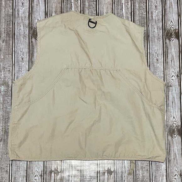 Sportfisher Fly Fishing Vest Khaki Lamb Skin Patch 6 Pockets Loops Mens sz L/XL - Picture 2 of 3